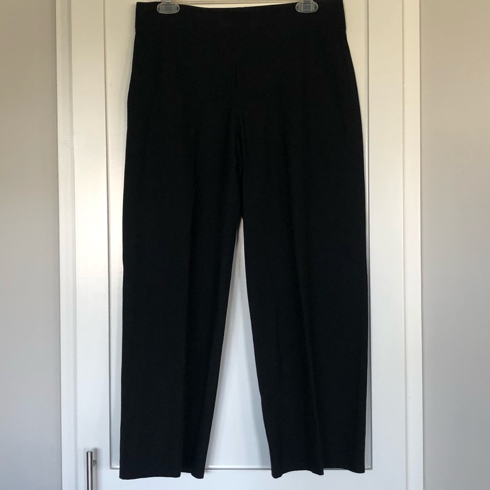 Eileen Fisher Black Knit Elastic Crop Pants | S
